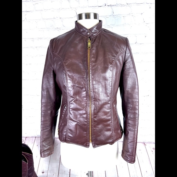 Brooks Jackets & Blazers - VINTAGE |•BROOKS•| Leather w Removable Fur Lining Zip Sleeve & Sides Moto Jacket